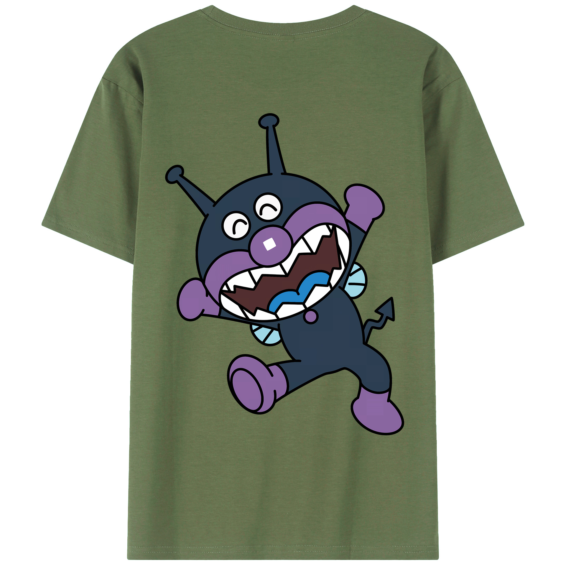 （画像用） アンパンマン Anpanman 綿100％ メンズ半袖Tシャツ（バックプリント） 通気性